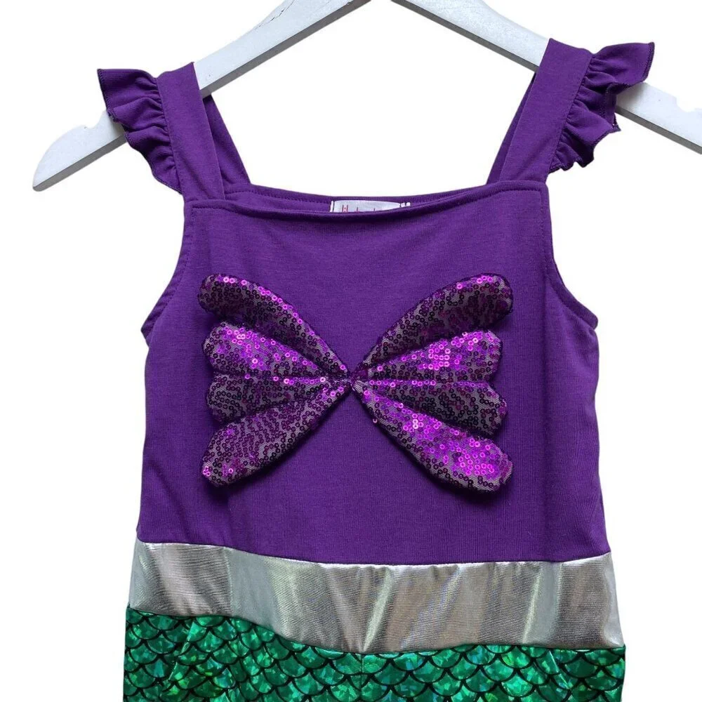 Mermaid Princess Halloween Costume Little Girls 5/6 by Lily Tots Romper Shorts